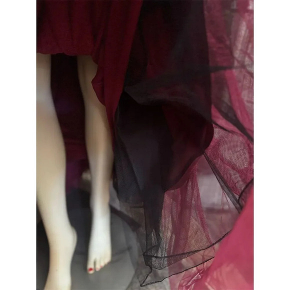 city studio  Deep Red Sleeveless V-Neck Long Evening Dress Size 3 Formal - Picture 6 of 16